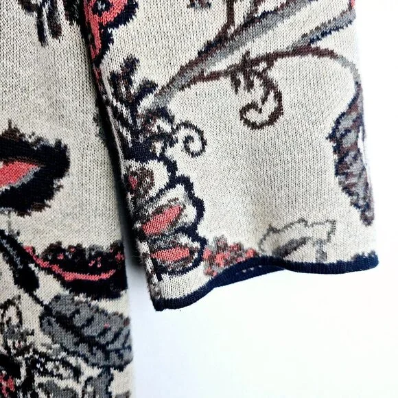 Peruvian Connection Floral Stretch Pima Cotton Bodycon Sweater Dress, Peru, Sz S - Picture 6 of 11